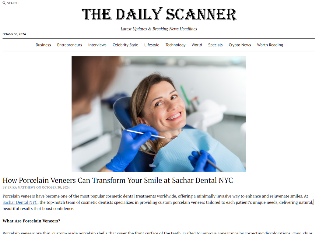 Porcelain Veneers News Article- pic of patient smiling after getting veneers