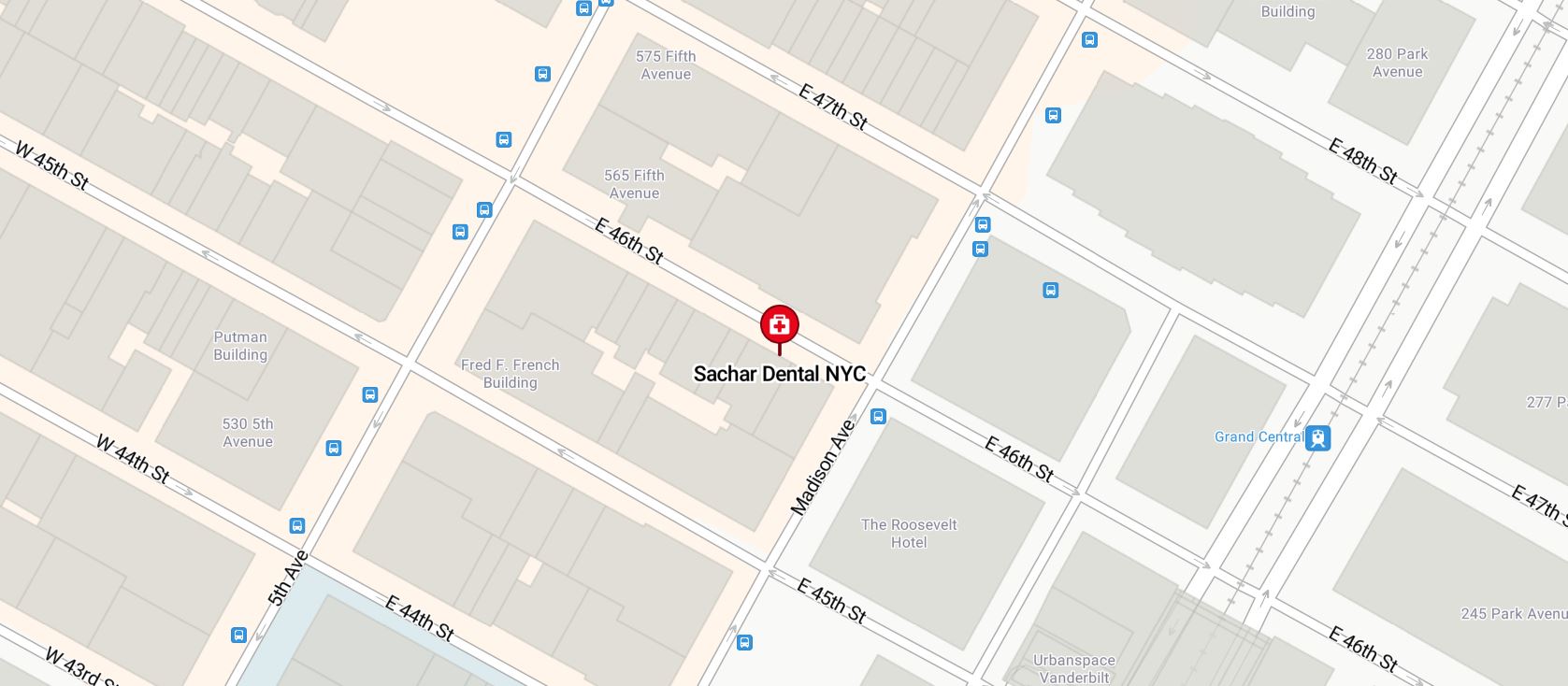 NYC Dentist MAp to get to Sachar Dental